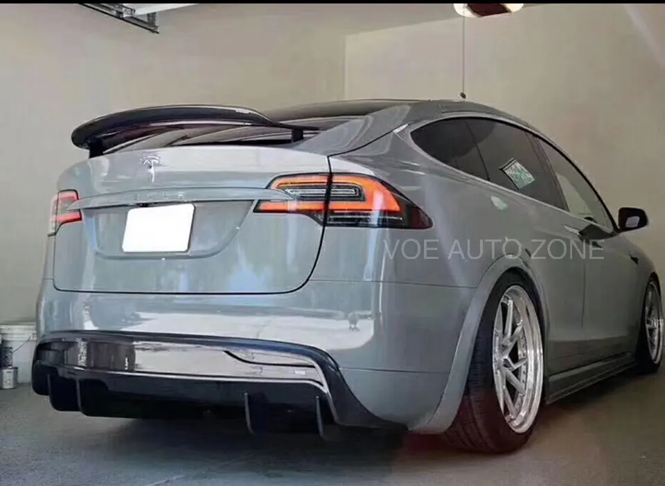 Модель X блеск из углеродного волокна черный заднее крыло спойлер для Tesla модель X
