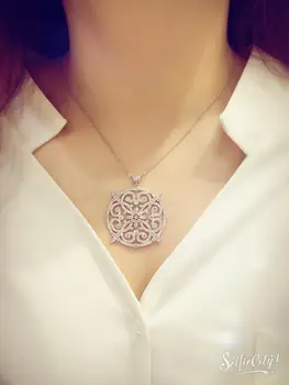 

Bilincolor high quality miniature zircon retro clavicle chain pendant necklace necklaces for women party and gift