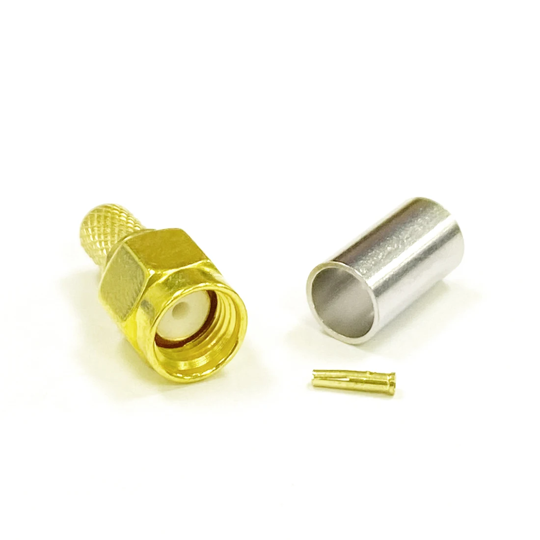 1pc RP-SMA Male Plug RF Coax Connector Crimp for RG58 RG142 RG400 LMR195 Cable Straight Goldplated NEW SMA Adapter | Обустройство