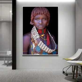 

2019 Best Seller Black African Woman Oil Painting On Canvas Posters And Prints Scandinavian Wall Art Picture For Living Room