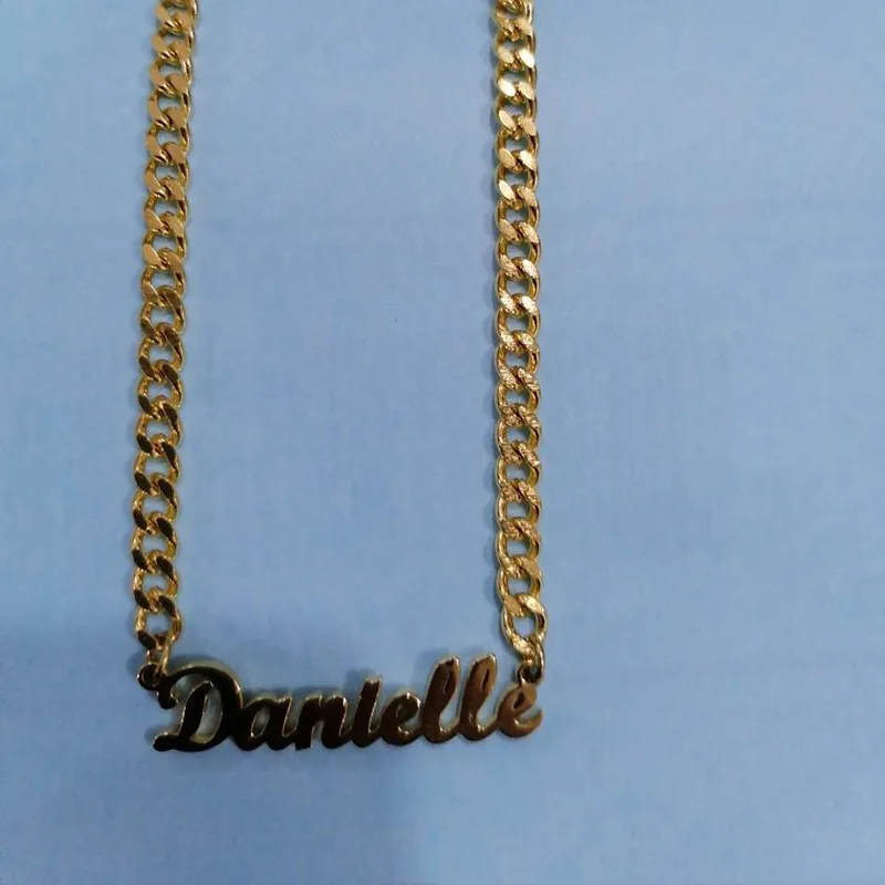 Hip Hop Jewelry Cuban Chain Customized Nameplate Necklaces Punk Gold Tone gifts under 15 pounds 8 1577931791000