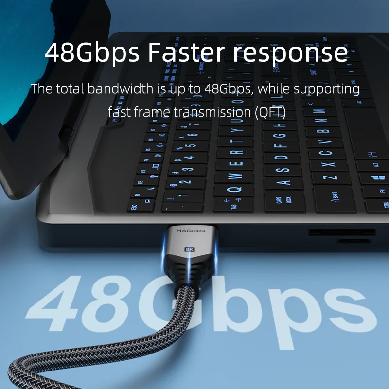 HDMI Cable Hagibis HDMI-compatible 2.1 Cable 8K/60Hz 4K/120Hz 48Gbps High Speed Digital Cables