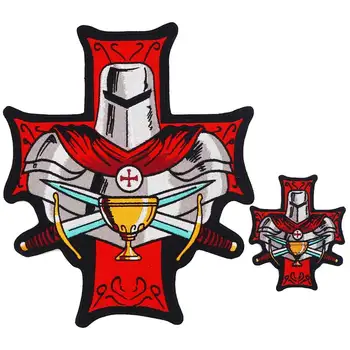 

large cross soldier fight Embroidered backing punk biker Patches Clothes Stickers Apparel Accessories Badge