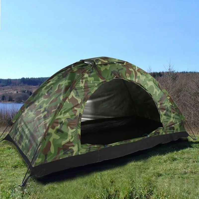 Camping Tent Camouflage Beach Ultralight Outdoor Single Layer Military Sun Shade Shelter Hiking Travel waterproof | Спорт и