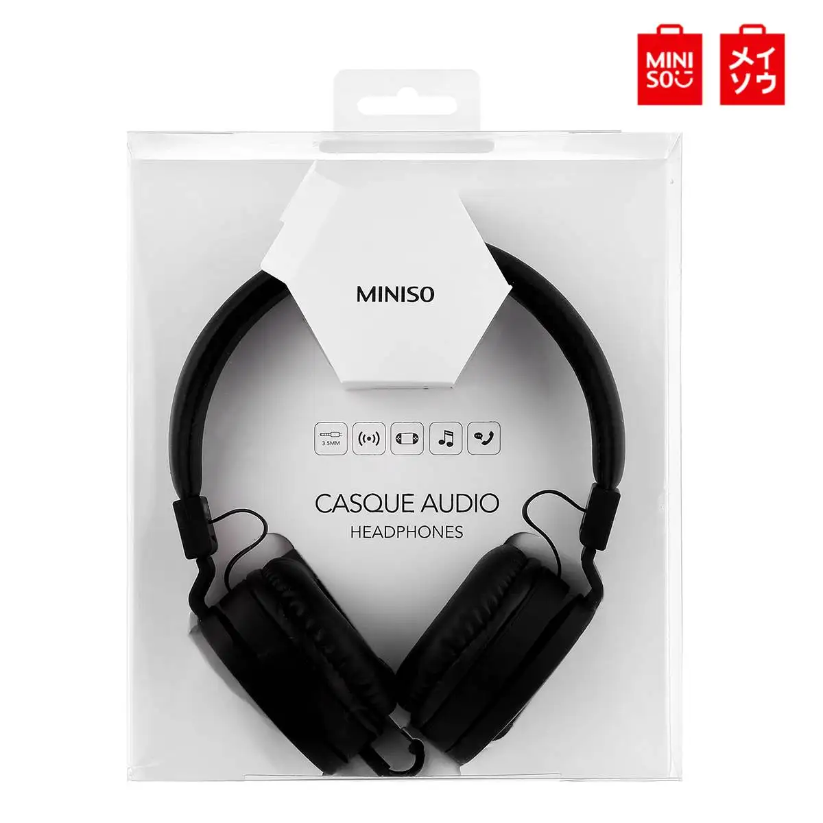 Складные музыкальные наушники MINISO HM001, 3,5 мм, проводные наушники, гарнитура с тяжелыми басами, Hi-Fi стерео гарнитура, стиль Concision