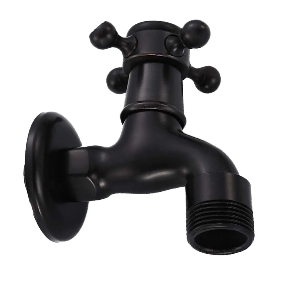 

Washing machine faucet Copper Bathroom corner faucet tap Single Cold garden Faucet Black Oil outdoor mixer Small Tap