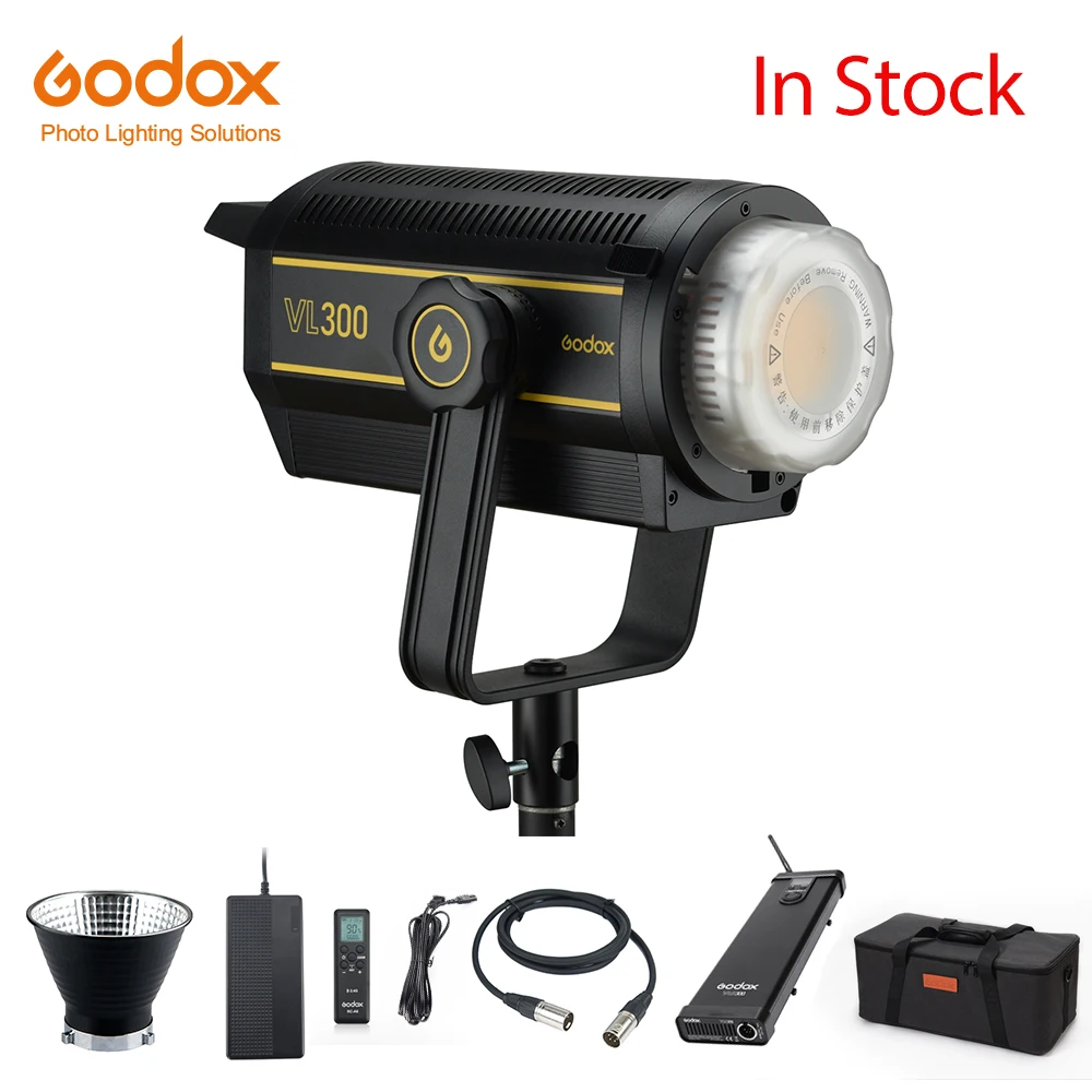 В наличии Godox VL300 VL 300 300W 5600K белая версия LED светильник непрерывный выход Bowens Mount