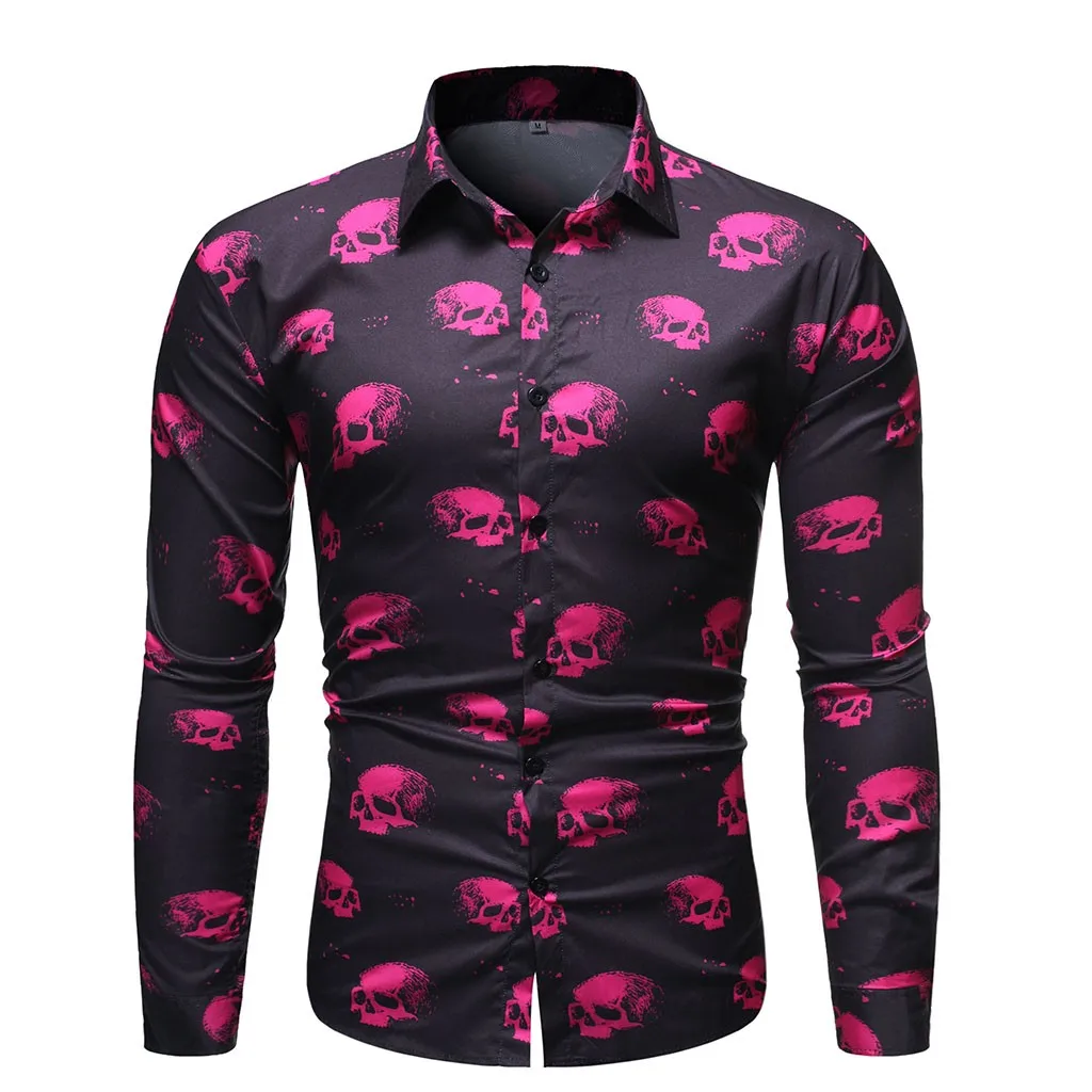 SAGACE, мужская мода, с принтом, тонкая, с отворотом, с длинным рукавом,, social, длинный рукав, дизайнерская рубашка, облегающая, модная, повседневная одежда