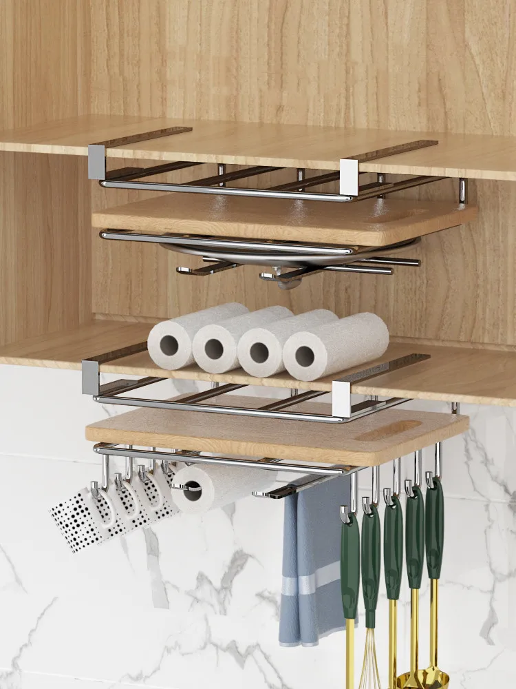 Multifunctional Cabinet Hanging Kitchen Rack Chopping Board Rack Cabinet  Door Hanger Wall Hanging Storage Wine Glass With Hook - AliExpress