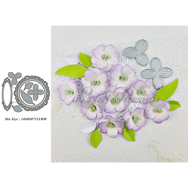 

2021 Christmas Cut Die Flowers and Circle Frame Metal Cutting Dies Diy Molds Scrapbooking Paper Making Die Cuts Crafts