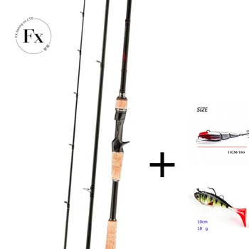 

FX 1.8/2.1/2.4/2.7m 3 section baitcasting fishing rod casting spinning lure 5g-40g rod fishing lure 11cm/15g and 10cm/18g