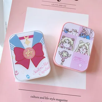 

Cute girl contact lens case with mirror Cartoon beauty lens case contact lens storage box gift