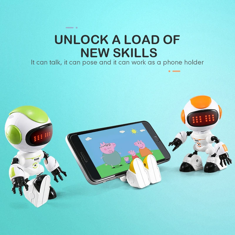 JJRC R8 Mini Smart Robot Kids Voiced Intelligent LED Eyes DIY Vector Robot Combat Robo Toy For Children Kids Gift Rc Robots Toys