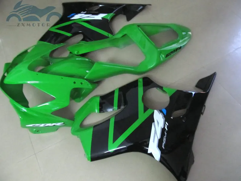 Высококачественный Комплект обтекателя впрыска, пригодный для Honda CBR 600F4i 2001 2002 2003 CBR600F4i 01 02 03 Зеленый Черный Обтекатели комплекты HT32