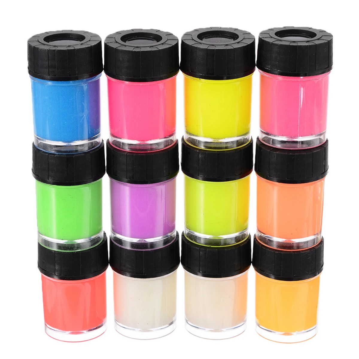 Najtaniej 12 butelka farba fluorescencyjna nowa Neon Luminous farba akrylowa świecące w ciemności zestaw pigmentów i 2 szczotki do ścian gipsowych