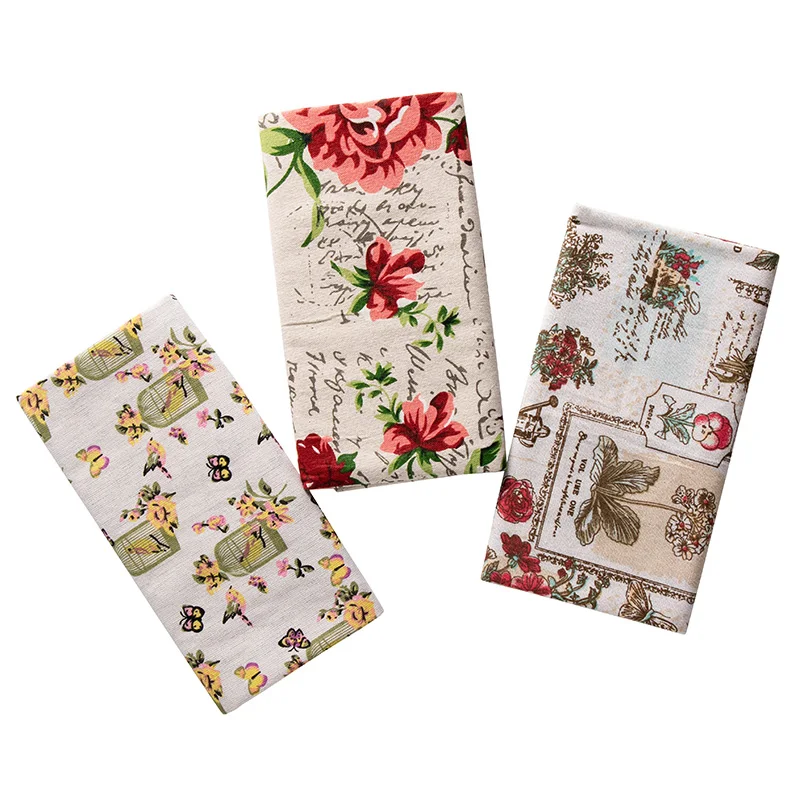 christmas fabric Vintage printed woven linen polyester fabric faux linen tissue for home decoration 45x150cm TJ0346(CP03