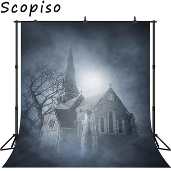 

Scopiso Halloween Castle Night Sky Booth Party Photography Backdrop Photo Background Studio Prop