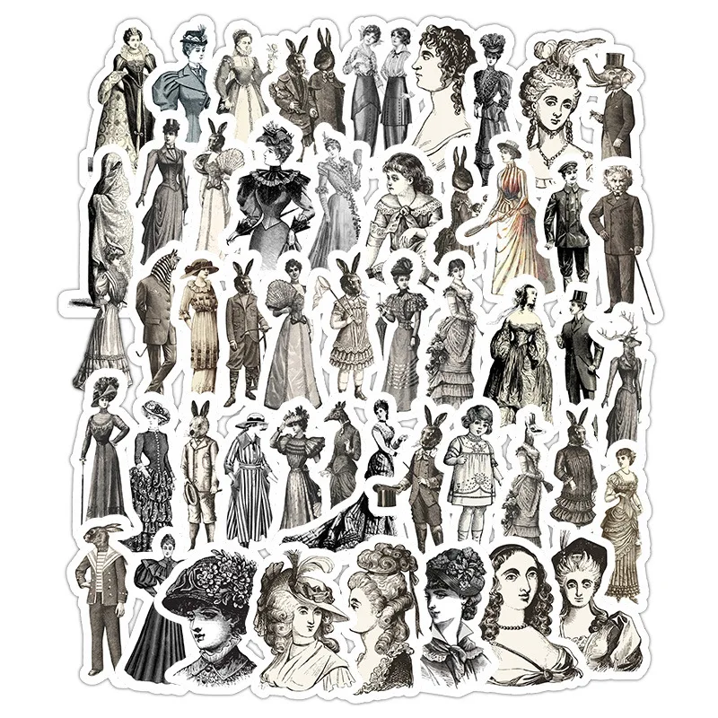 

Medieval Western Retro Court Lady Vintage European Lady Material Sticker Pack Mobile Phone Computer Sticker