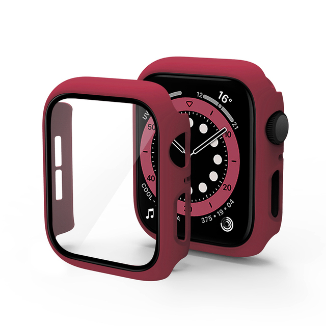 for Apple watch Case 45mm 41mm 44mm 40mm 38mm 42mm PC creen protector bumper Tempered Glass for iwatch series 7 6 SE 5 4 3