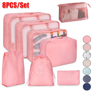 

8PCS Set for Travel Organizer Bags Accessories Luggage Suitcase Organizer Waterproof Wash Bag Clothes Organizer