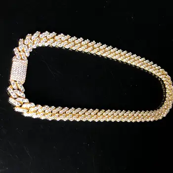

New fashion jewelry silver Miami Cuba chain cz 12mm wide