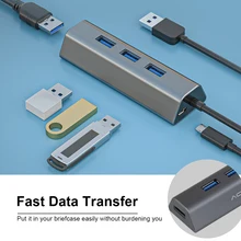 USB Type C Dock Station HDTV pour Ordinateur Portable Hub USB 4 Ports 5gbps USB Haute Vitesse 3.0 Splitter avec Port D'alimentation pour Ordinateur PC