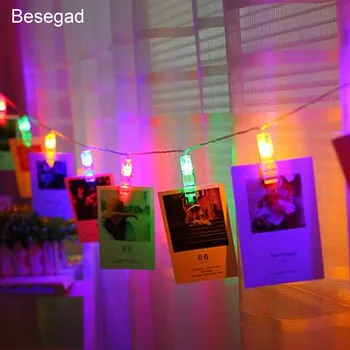 

1.2m 10 LED Photo Clips Decorative Lights String Toys Pictures Cards Holder for Christmas Tree Wedding Xmas Party Hanging Props