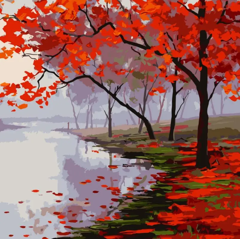 Картина по номерам художественная краска номеру сам ручной работы DIY украшение