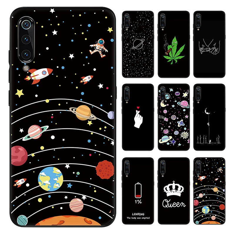 

Planet Pattern Black Matte TPU Silicone Case For Xiaomi Redmi Note 7 6 5 K20 Mi 9T Pro 5A 6A 7A 6 7 Go 5 Plus Note 7 Funda Case