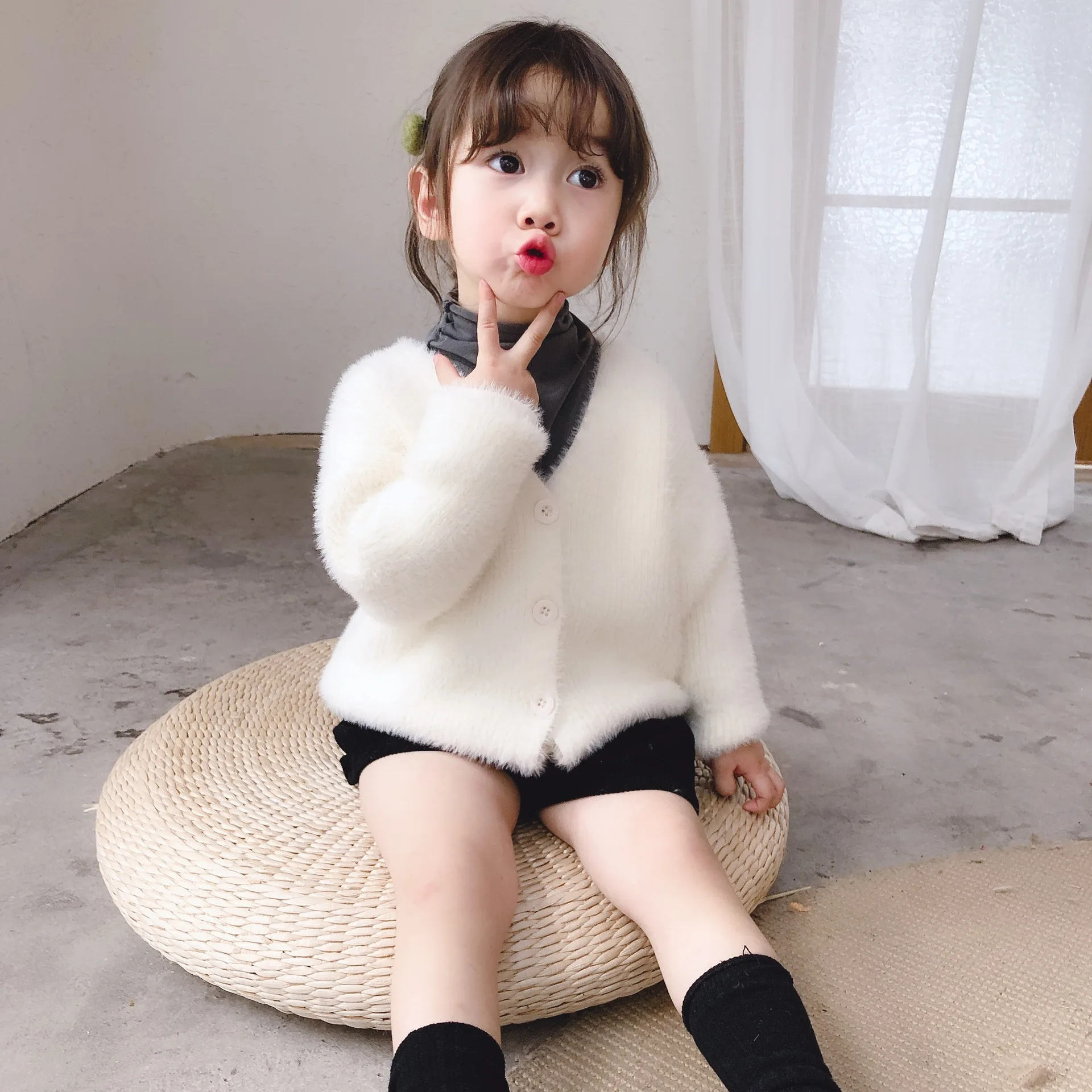 Теплый кардиган-пальто для детей 1-6 лет, пальто, вязаные свитера для маленьких девочек, куртки, детская верхняя одежда