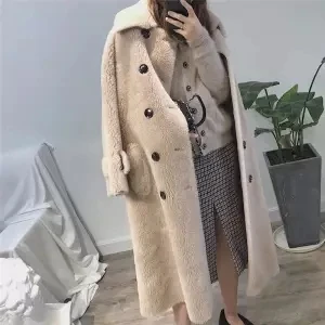 Bella philosophy Wonder новое зимнее Однотонное шерстяное пальто для девушек элегантное двубортное теплое пальто Женская Повседневная Верхняя одежда из овечьей шерсти - Цвет: KH