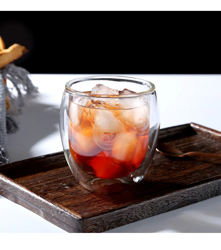 Manufacturers Direct Selling ming shang de 400 Ml Double Layer Glass Cup Coffee Cup High Borosilicate Glasses Customizable