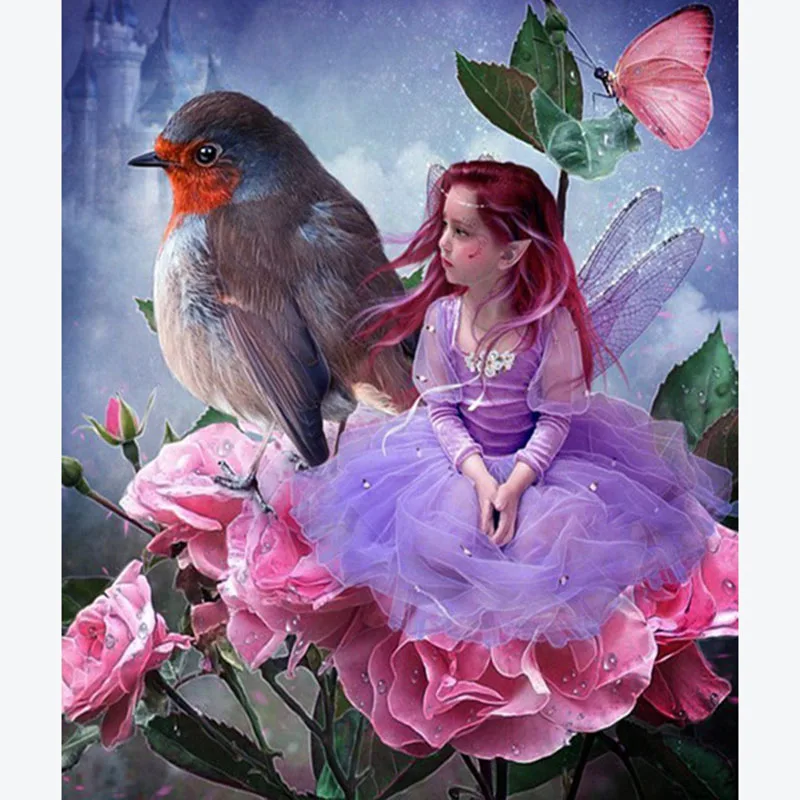 

5D DIY full round diamond painting bird and beauty cross stitch crafts wall diamond kit embroidery home decor mosaic handmade