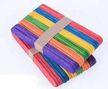 

50pcs Length:150mm Width:18mm Popsicle Sticks Ice Boards Wooden Sticks Diy Handmade Materialssmall House Models