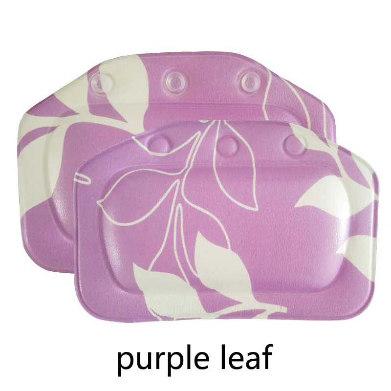 purple leaf 1 шт. ПВХ Пена Подушка для ванны подушка для ванны водонепроницаемые аксессуары для ванной комнаты Ванна подголовник спа ванна подушки Губка Подушка для головы - Цвет: purple leaf