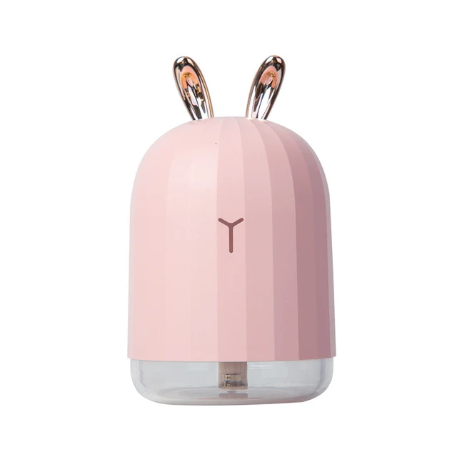 USB Deer Air Humidifier Ultrasonic Cool Mist Adorable Mini Humidifier With LED Light Car Aromatherapy Essential Oil Diffuser - Цвет: Pink