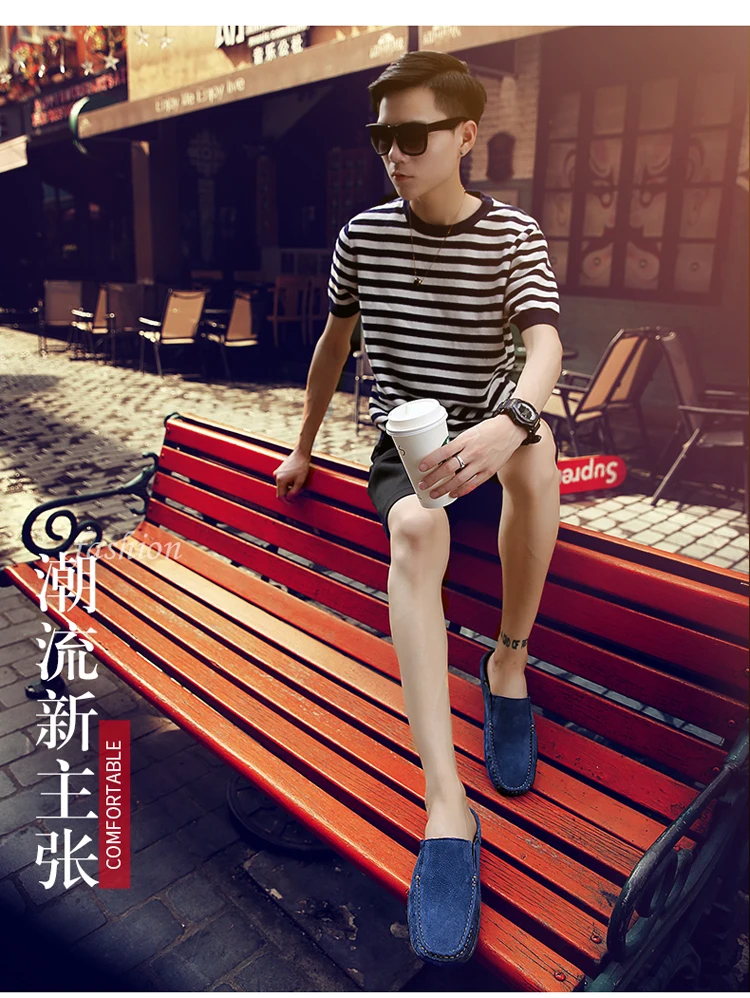 Man Summer Fashion Pig Skin Casual Half Shoe Male Breathable Soft Backless Half Loafers Hombre Open Back Leather Comfy Mocassins