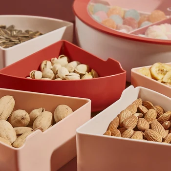 

IG-Flower Petal-Shape Snack Candy Storage Box Holder Partition Food Organizer Nut Fruit Melon Storage Tray