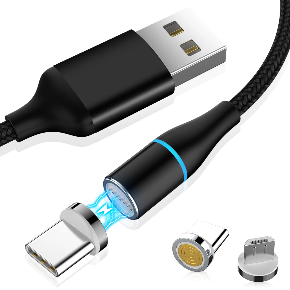 

Magnetic 3A Type C Micro USB Cable for Samsung Fast Charging Data Wire Phone Magnet Charger Adapter USB Type- C Cable For Galaxy