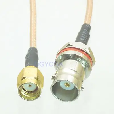 

DHL/EMS 50 Sets*Cable BNC female bulkhead back mount to RP*SMA male RG316 Jumper pigtail 20" -h2