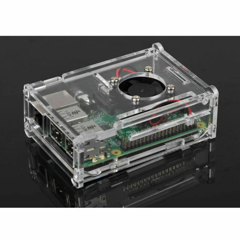 Для Raspberry Pi 3 Model B+ Прозрачный чехол в коробке+ вентилятор охлаждения+ алюминиевый радиатор CA