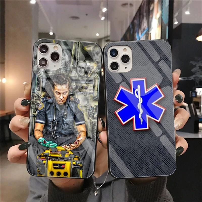 EMT EMS Medical Rescue Phone Case Tempered Glass For iPhone 12 Pro Max Mini 11 Pro XR XS MAX 8 X 7 6S 6 Plus SE 2020 Cover phone cases for iphone 7