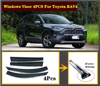 

4pcs Set 2009-2020 OEM For Toyota RAV4 Stainless steel window Visor Shade Vent Wind Rain Deflector Guards Cover