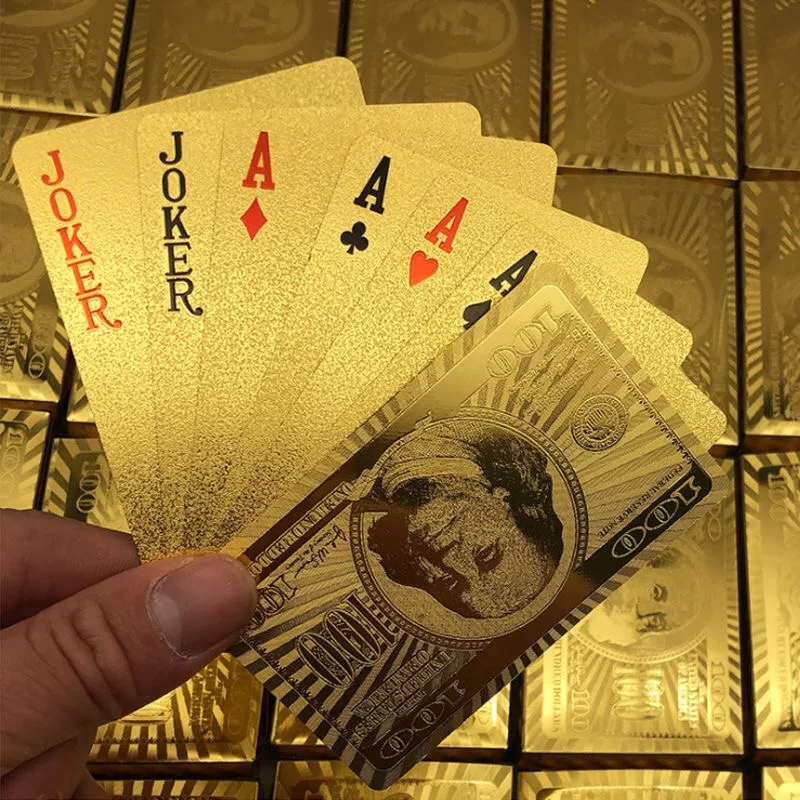 Золотые игральные карты 24k покерные для домашних животных Джокера волшебные 54