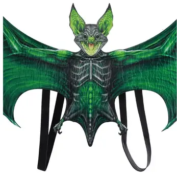 

Halloween Bat Wings Costume Children Adult Wicked Wings Accessory Green Red Demon Wings Fantasia Fever Devil Kit Cosplay Mask 4