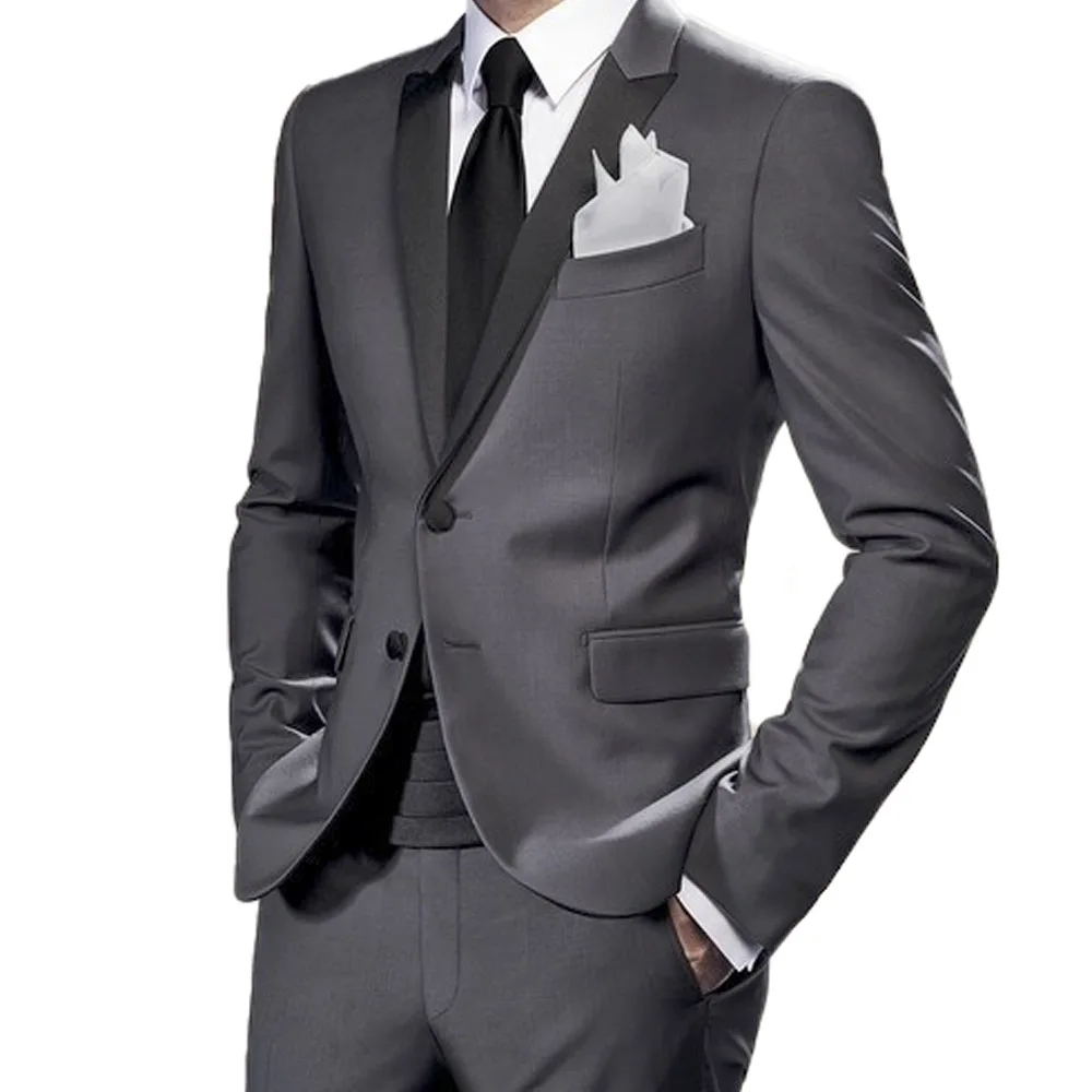 Slim-Fit-Middle-Grey-Tuxedo-For-Wedding-Suits-For-Men-Narrow-Peak-Lapel-Custom-Fit-Suits