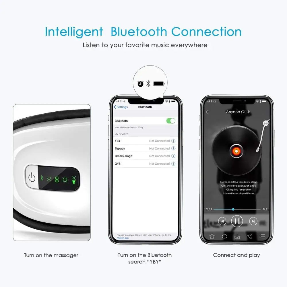  Eye Massager Portable Electric Bluetooth Eye Machine Heat Air Pressure Vibration Music Eye Fatigue 