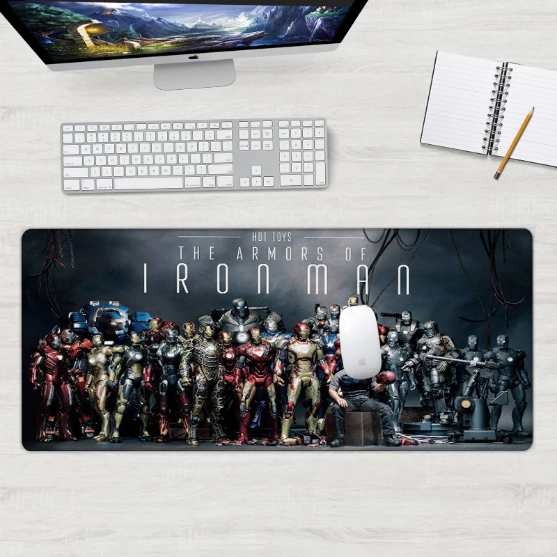 

Iron Man Art Mouse Pad 40x90 cm Computer Mousepad Anti-slip Natural Rubber Gaming Mouse Mat