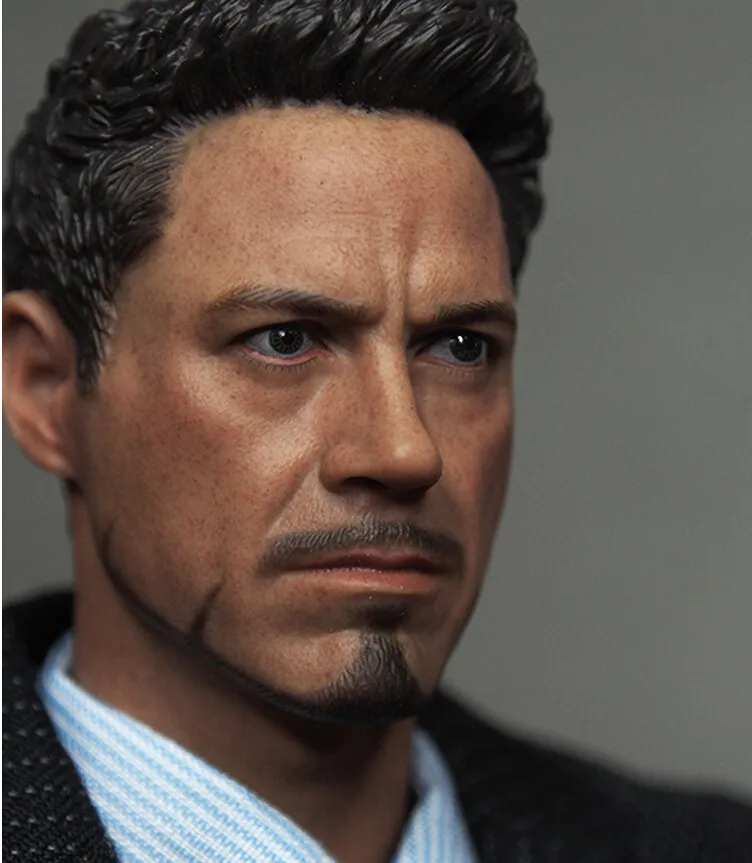 

Dropshipping 1/6 Scale Tony Stark Head Sculpt for Hot Toys Figure Body for 12" Action Figure Doll Toys Soldier Model