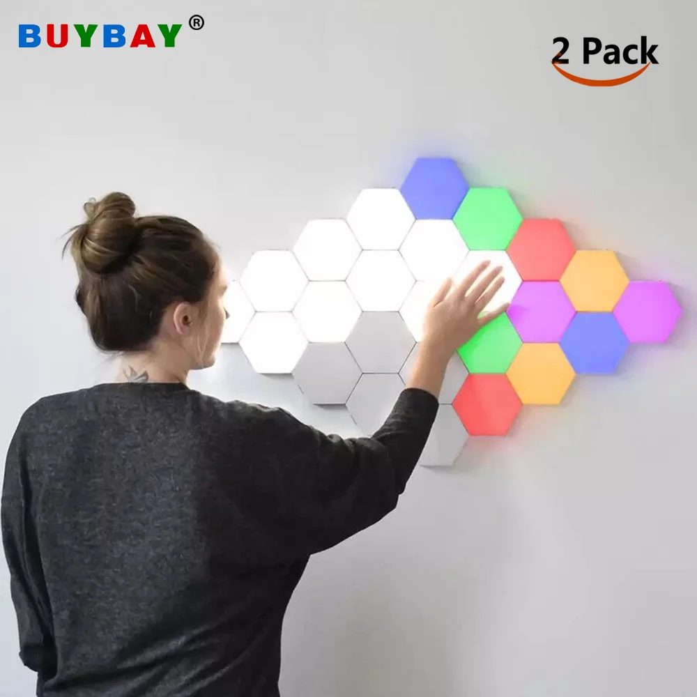 

Quantum Lamp LED Hexagon Night Light Modular Touch Sensitive Lighting Magnetic Modular Mood Lights Home Decor DIY Wall Lampara